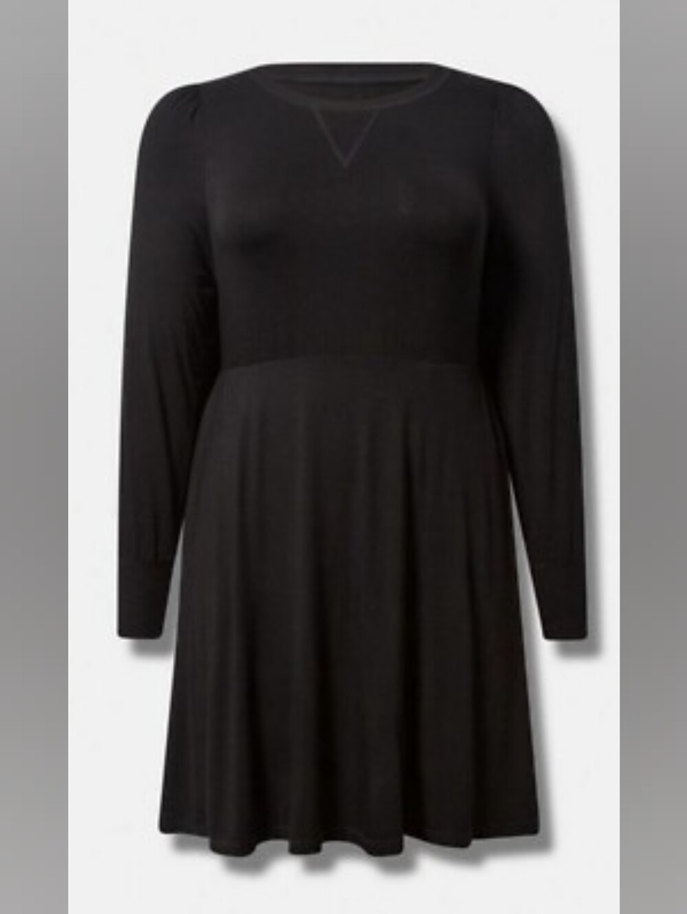 Torrid Super Soft Knit Black Long-Sleeve Skater Dress, Size 0x GUC